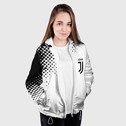 Куртка с капюшоном женская Juventus sport black geometry, цвет: 3D-белый — фото 2