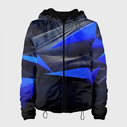 Женская куртка Black and blue abstract background sport style