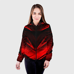 Куртка с капюшоном женская Geometry stripes line, цвет: 3D-черный — фото 2