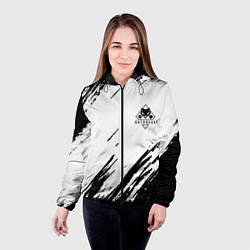 Куртка с капюшоном женская Rainbow six текстура краски штрихи, цвет: 3D-черный — фото 2