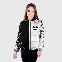 Куртка с капюшоном женская Marshmello краски музыка, цвет: 3D-черный — фото 2