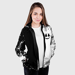 Куртка с капюшоном женская Marshmello краски музыка, цвет: 3D-черный — фото 2