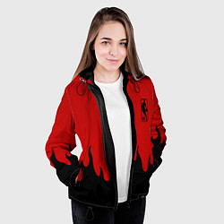 Куртка с капюшоном женская NBA огонь спорт текстура, цвет: 3D-черный — фото 2