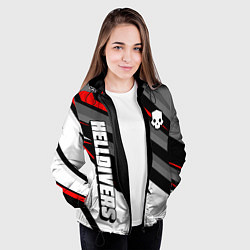 Куртка с капюшоном женская Helldivers 2: Skull Logo, цвет: 3D-черный — фото 2