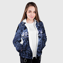 Куртка с капюшоном женская ДжоДжо на фоне манги, цвет: 3D-белый — фото 2