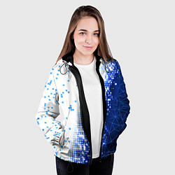 Куртка с капюшоном женская Поврежденный цифровой скин, цвет: 3D-черный — фото 2