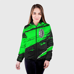 Куртка с капюшоном женская AC Milan sport green, цвет: 3D-черный — фото 2