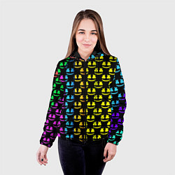 Куртка с капюшоном женская Marshmello градиент колор, цвет: 3D-черный — фото 2