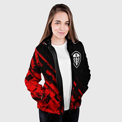 Куртка с капюшоном женская Leeds United sport grunge, цвет: 3D-черный — фото 2