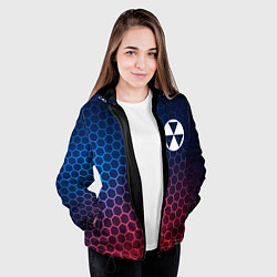 Куртка с капюшоном женская Fallout неоновые соты, цвет: 3D-черный — фото 2