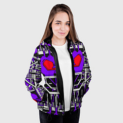 Куртка с капюшоном женская Броня шоквейва трансформеры, цвет: 3D-черный — фото 2