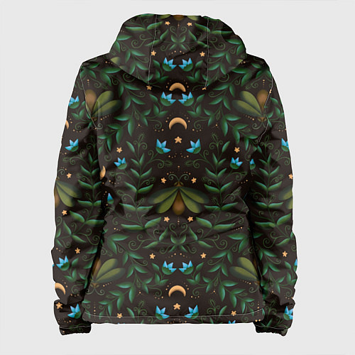 Женская куртка Ночь, луна и мотыльки - паттерн / 3D-Черный – фото 2