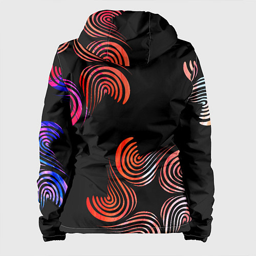 Женская куртка Чёрные звёзды и завихрения / 3D-Белый – фото 2