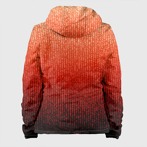 Женская куртка Полосатый градиент оранжево-красный в чёрный / 3D-Черный – фото 2