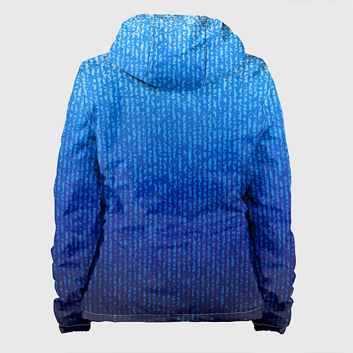 Женская куртка Сине-голубой в вертикальную полоску / 3D-Черный – фото 2