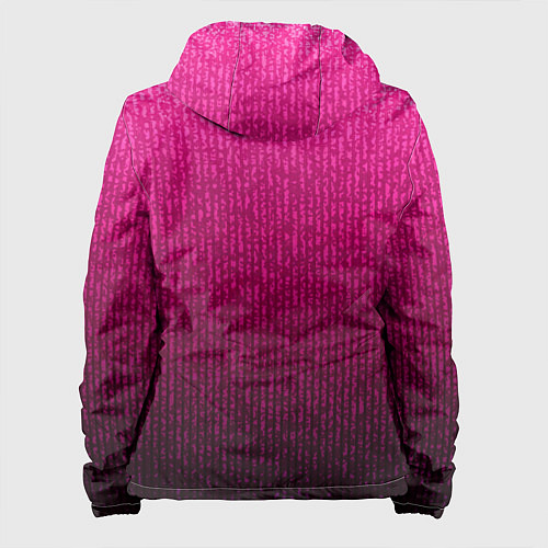 Женская куртка Яркий розовый градиент полоска / 3D-Черный – фото 2