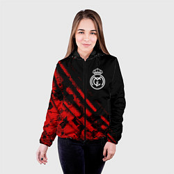 Куртка с капюшоном женская Real Madrid sport grunge, цвет: 3D-черный — фото 2