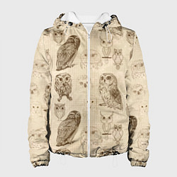 Женская куртка Эскизы сов тетрадный лист в клетку