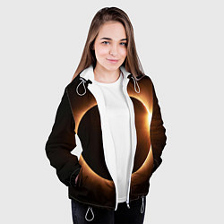 Куртка с капюшоном женская Полнолуние, цвет: 3D-белый — фото 2