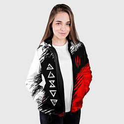 Куртка с капюшоном женская Дикая охота и знаки, цвет: 3D-черный — фото 2