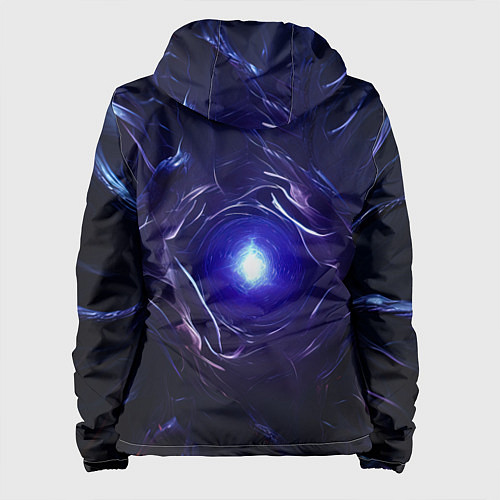 Женская куртка Синее абстрактное сияние / 3D-Черный – фото 2