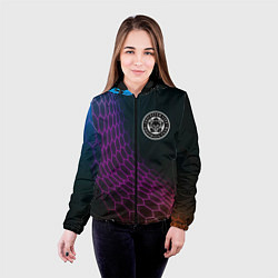 Куртка с капюшоном женская Leicester City футбольная сетка, цвет: 3D-черный — фото 2