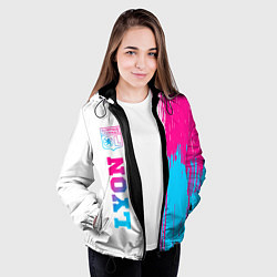 Куртка с капюшоном женская Lyon neon gradient style по-вертикали, цвет: 3D-черный — фото 2