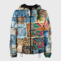 Женская куртка Японские мотивы на дениме