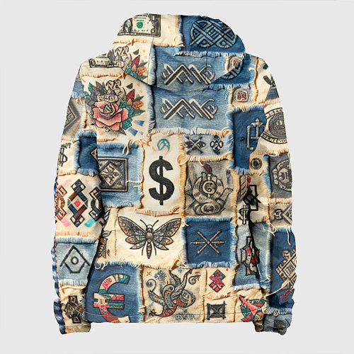 Женская куртка Баксы и девушки на дениме - пэчворк / 3D-Черный – фото 2