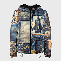 Женская куртка Космический корабль - пэчворк