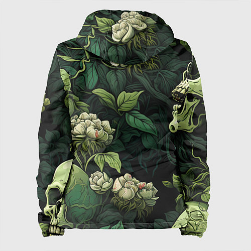 Женская куртка Черепа в поле цветов / 3D-Черный – фото 2