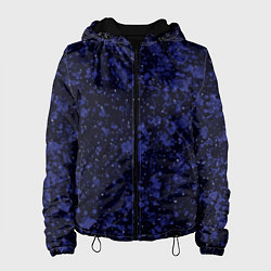 Куртка с капюшоном женская Тёмно-синий космический абстракция, цвет: 3D-черный