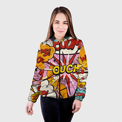 Куртка с капюшоном женская Oops-boom: комикс бум, цвет: 3D-черный — фото 2