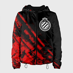 Куртка с капюшоном женская Club Brugge sport grunge, цвет: 3D-черный