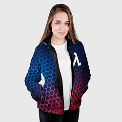 Куртка с капюшоном женская Half-Life неоновые соты, цвет: 3D-черный — фото 2