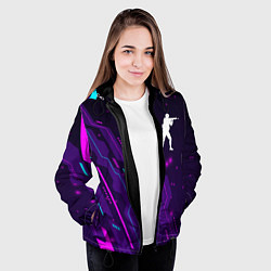 Куртка с капюшоном женская Counter Strike neon gaming, цвет: 3D-черный — фото 2