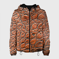 Куртка с капюшоном женская Змеиная шкура текстура, цвет: 3D-черный