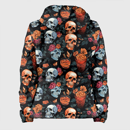 Женская куртка Весёлые черепа в кустах / 3D-Черный – фото 2