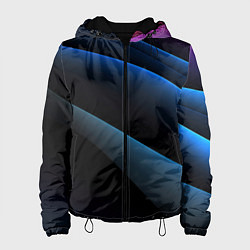 Женская куртка Синий стильный абстрактный геометрический стиль на