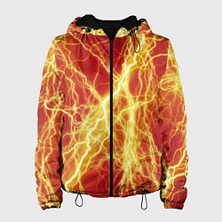 Куртка с капюшоном женская Lightning strikes, цвет: 3D-черный