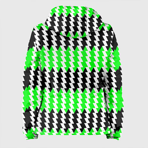 Женская куртка Вертикальные чёрно-зелёные полосы / 3D-Белый – фото 2