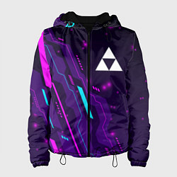 Куртка с капюшоном женская Zelda neon gaming, цвет: 3D-черный