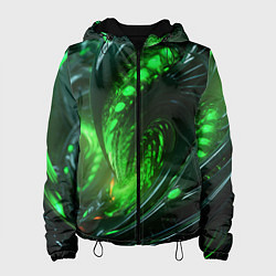Женская куртка Кислотная зеленая яркая неоновая абстракция