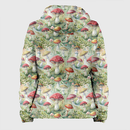 Женская куртка Дикие грибы лесные мухоморы / 3D-Белый – фото 2