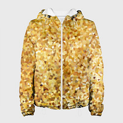 Куртка с капюшоном женская Золотая мелкая мозаика, цвет: 3D-белый