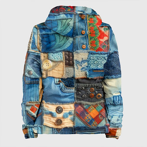 Женская куртка Vanguard denim patchwork - ai art / 3D-Черный – фото 2