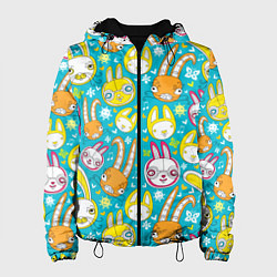 Женская куртка Разноцветные зайцы