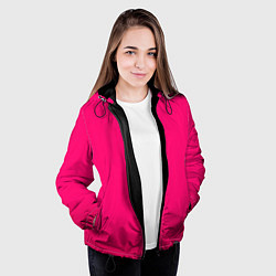 Куртка с капюшоном женская Фуксия мягкий градиент, цвет: 3D-черный — фото 2