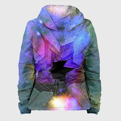 Женская куртка Расколотое стекло - космическая туманность / 3D-Черный – фото 2