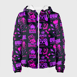 Куртка с капюшоном женская Virtual reality lettering, цвет: 3D-белый